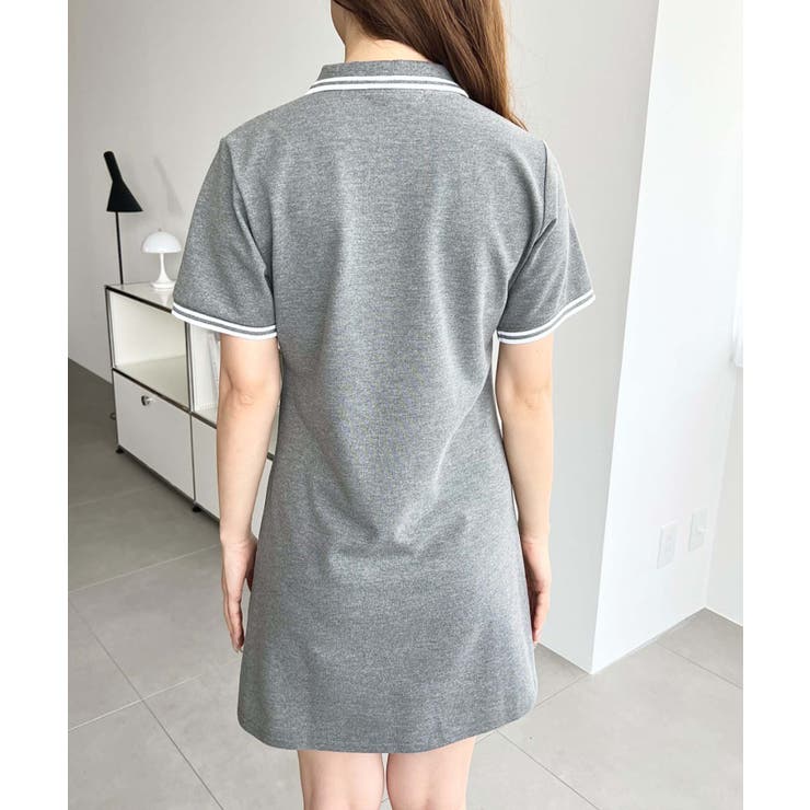 U.S.POLO ASSN.ワンポイント刺繍配色ライン半袖リブポロシャツワンピ | moment+ | 詳細画像23 