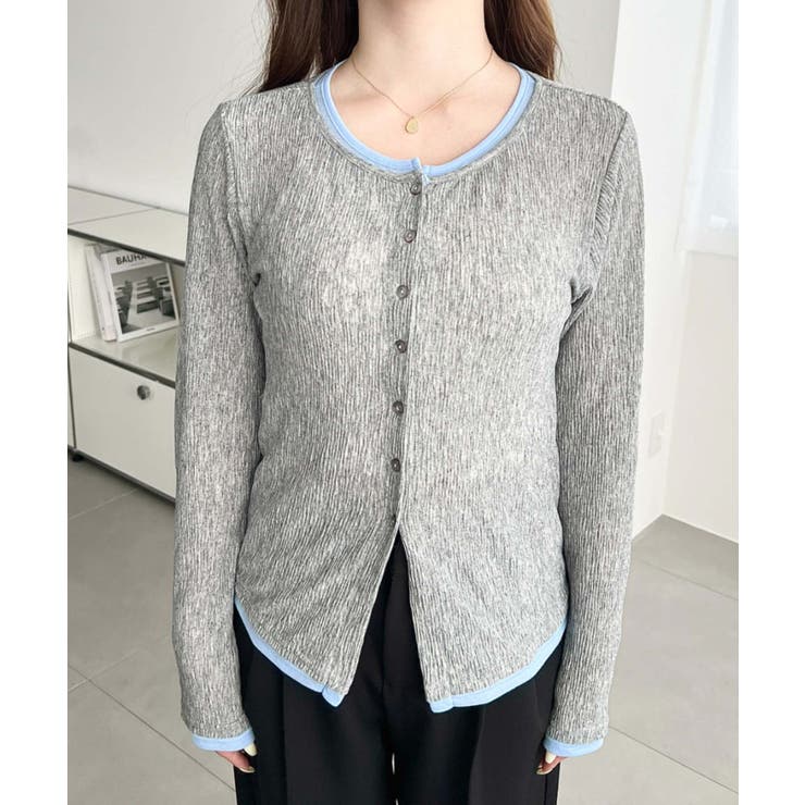 配色レイヤードライクシアークレープカーディガン | moment+ | 詳細画像12 