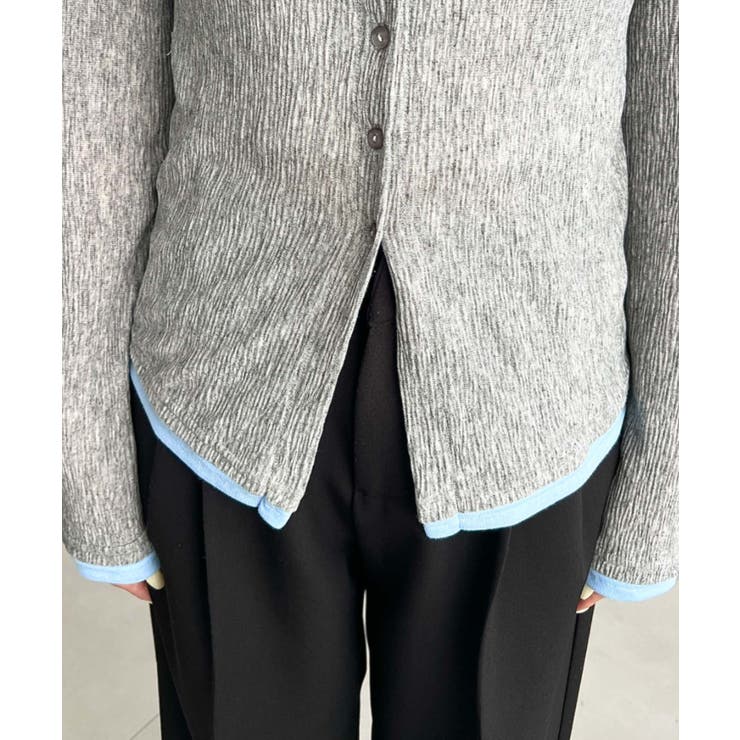 配色レイヤードライクシアークレープカーディガン | moment+ | 詳細画像14 