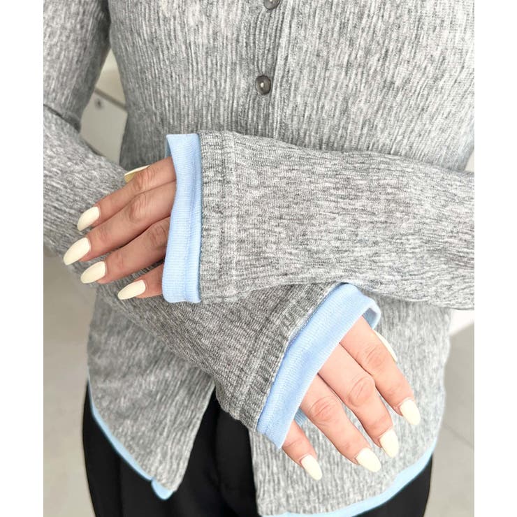 配色レイヤードライクシアークレープカーディガン | moment+ | 詳細画像16 