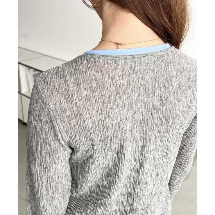 配色レイヤードライクシアークレープカーディガン | moment+ | 詳細画像17 