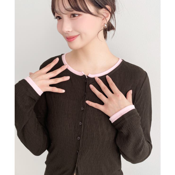 配色レイヤードライクシアークレープカーディガン | moment+ | 詳細画像20 