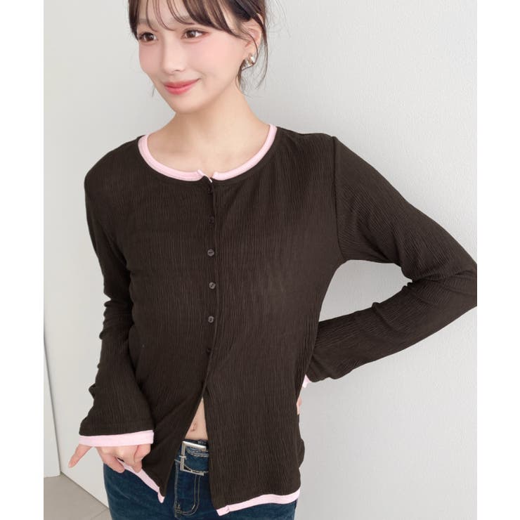 配色レイヤードライクシアークレープカーディガン | moment+ | 詳細画像22 