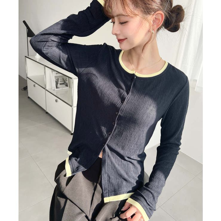 配色レイヤードライクシアークレープカーディガン | moment+ | 詳細画像24 