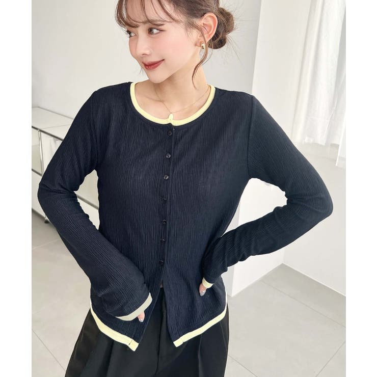 配色レイヤードライクシアークレープカーディガン | moment+ | 詳細画像26 