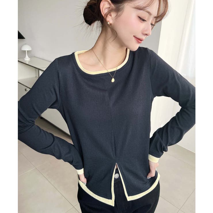 配色レイヤードライクセンタースリットシアープルオーバー | moment+ | 詳細画像16 