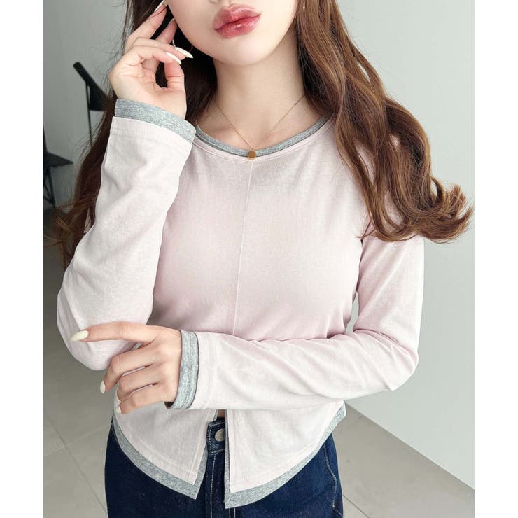 配色レイヤードライクセンタースリットシアープルオーバー | moment+ | 詳細画像28 