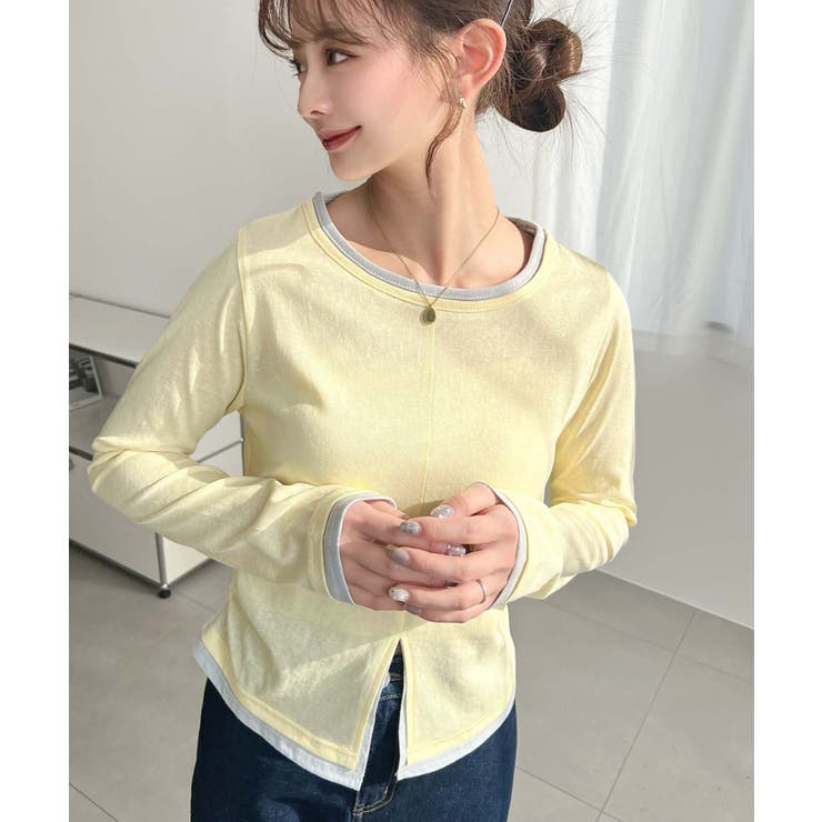 配色レイヤードライクセンタースリットシアープルオーバー | moment+ | 詳細画像31 