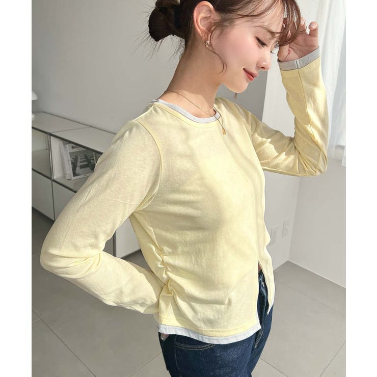 配色レイヤードライクセンタースリットシアープルオーバー | moment+ | 詳細画像32 