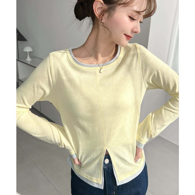 配色レイヤードライクセンタースリットシアープルオーバー | moment+ | 詳細画像33 