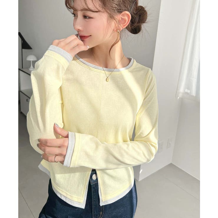 配色レイヤードライクセンタースリットシアープルオーバー | moment+ | 詳細画像34 