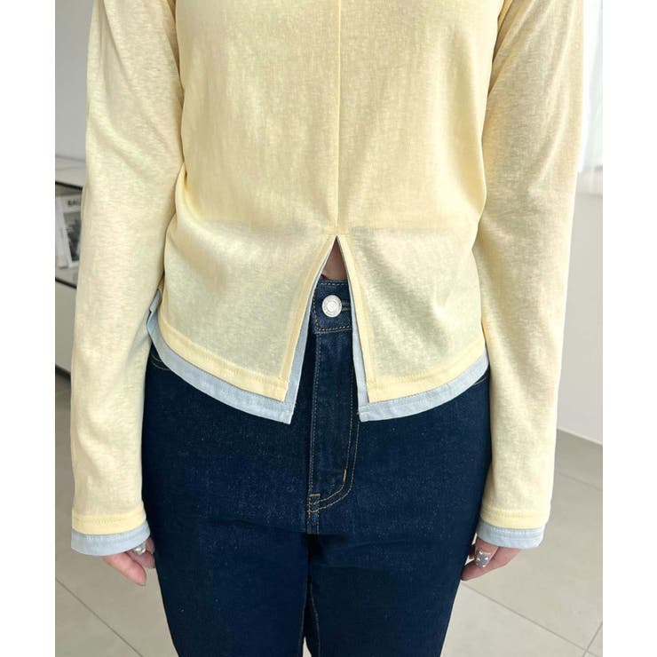 配色レイヤードライクセンタースリットシアープルオーバー | moment+ | 詳細画像37 