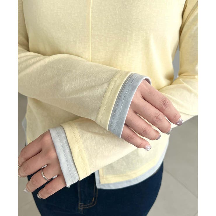 配色レイヤードライクセンタースリットシアープルオーバー | moment+ | 詳細画像40 