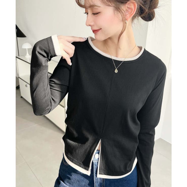 配色レイヤードライクセンタースリットシアープルオーバー | moment+ | 詳細画像8 