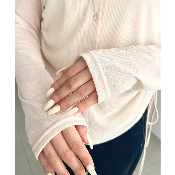 配色レイヤードカーデ風ドロストリボンシアープルオーバー | moment+ | 詳細画像20 