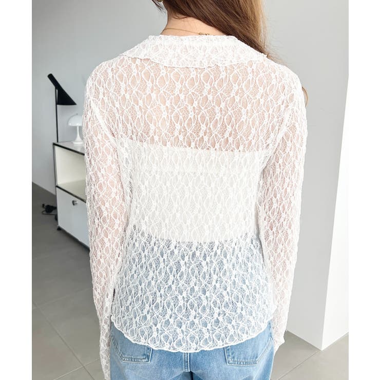 ストレッチレース長袖シャツカーディガン | moment+ | 詳細画像10 