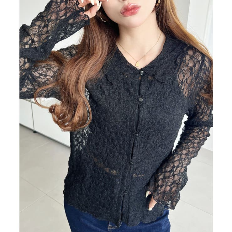 ストレッチレース長袖シャツカーディガン | moment+ | 詳細画像13 