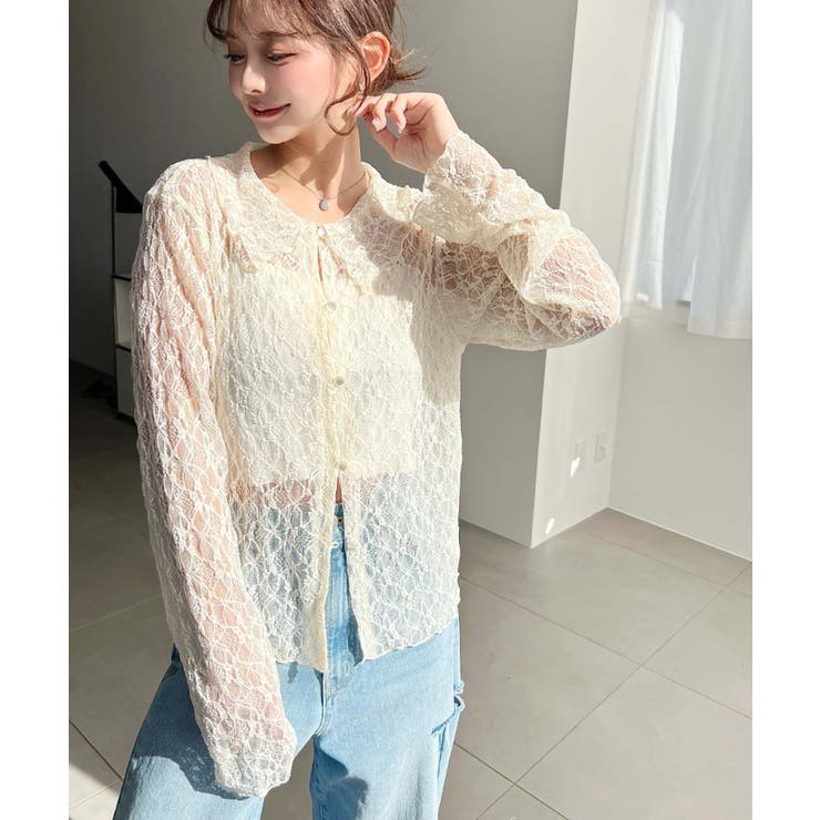 ストレッチレース長袖シャツカーディガン | moment+ | 詳細画像17 