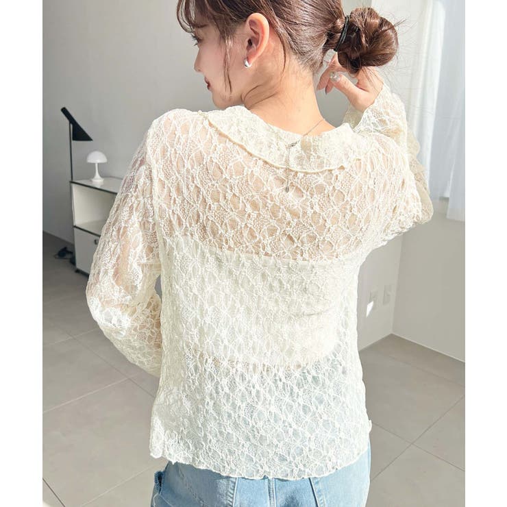 ストレッチレース長袖シャツカーディガン | moment+ | 詳細画像20 