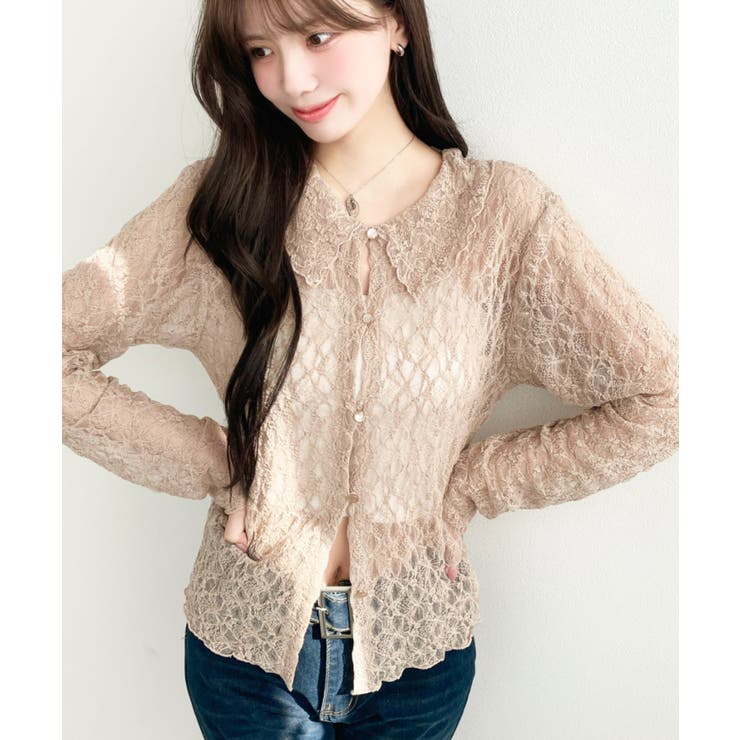 ストレッチレース長袖シャツカーディガン | moment+ | 詳細画像21 