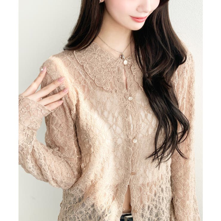 ストレッチレース長袖シャツカーディガン | moment+ | 詳細画像22 