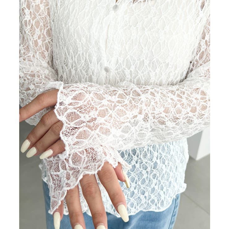 ストレッチレース長袖シャツカーディガン | moment+ | 詳細画像9 