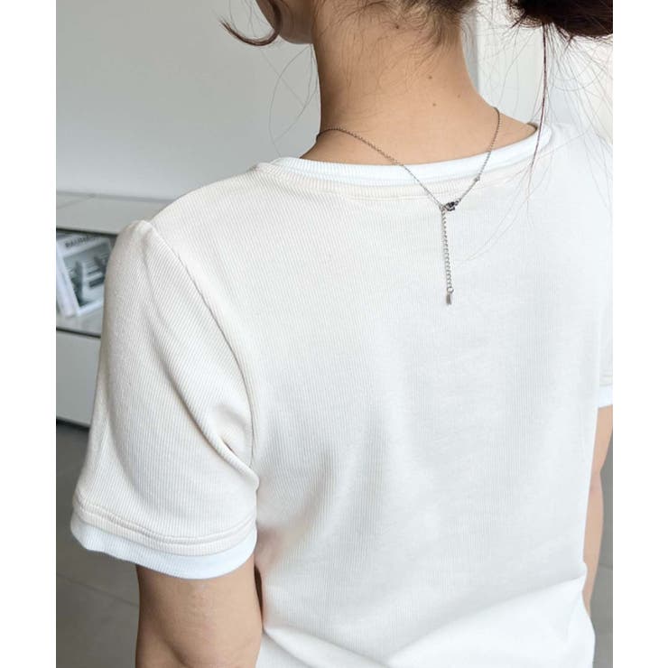 リブカットソーレイヤード風ヘンリー半袖Tシャツ | moment+ | 詳細画像12 