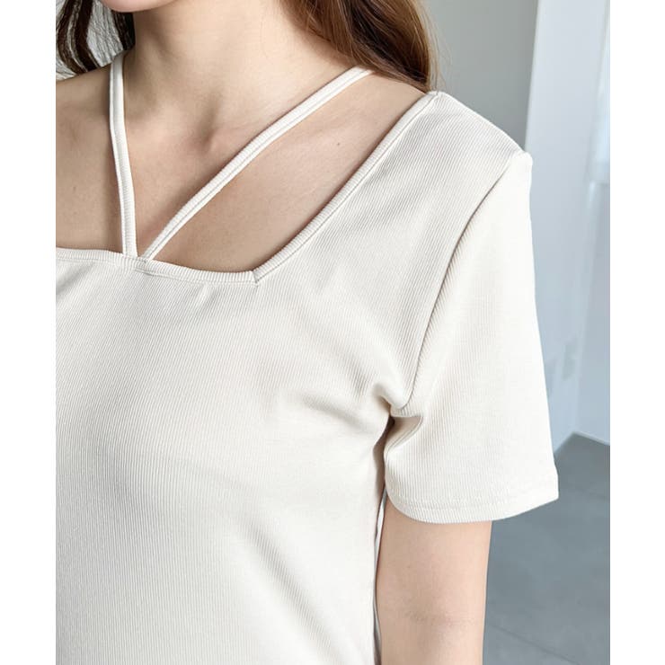 スクエアホルターネック半袖プルオーバー テレコリブ | moment+ | 詳細画像8 