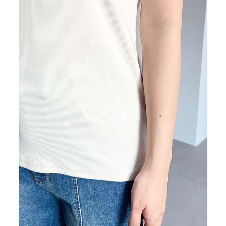 スクエアホルターネック半袖プルオーバー テレコリブ | moment+ | 詳細画像9 