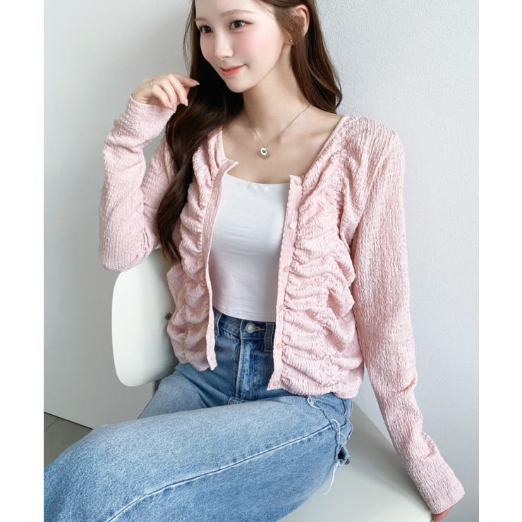 シャーリング長袖カーディガン | moment+ | 詳細画像22 