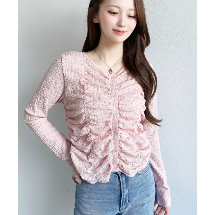 シャーリング長袖カーディガン | moment+ | 詳細画像23 