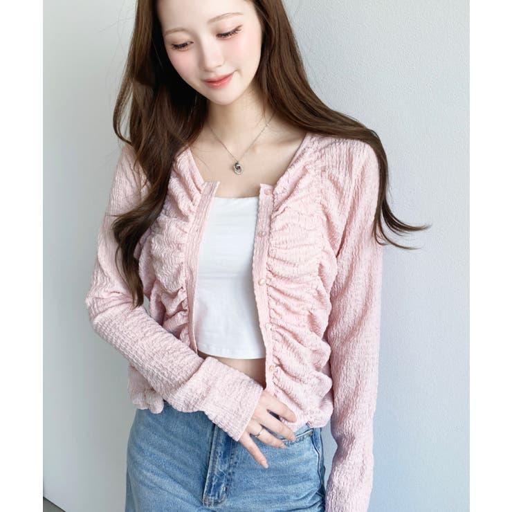 シャーリング長袖カーディガン | moment+ | 詳細画像26 