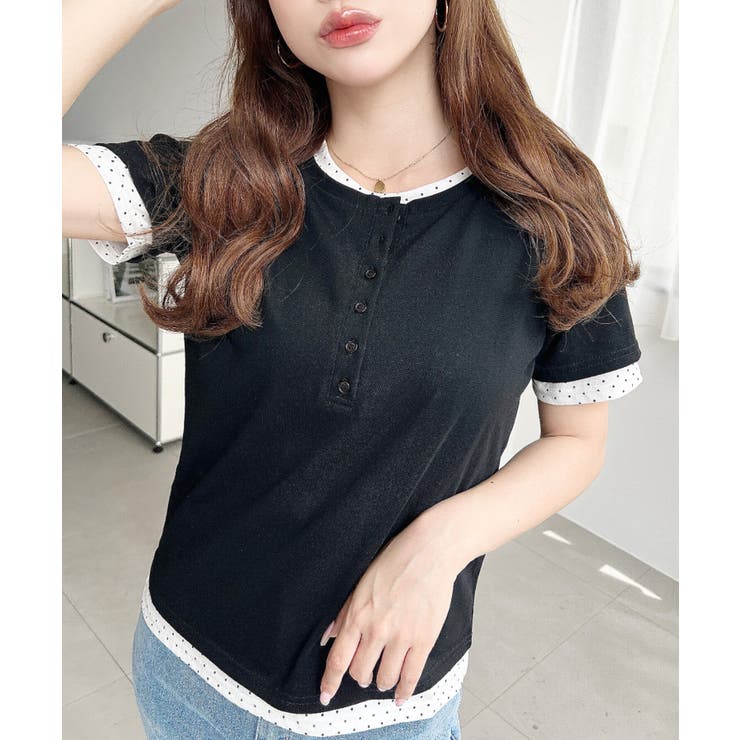 ヘンリーネックレイヤード半袖Tシャツ | moment+ | 詳細画像13 