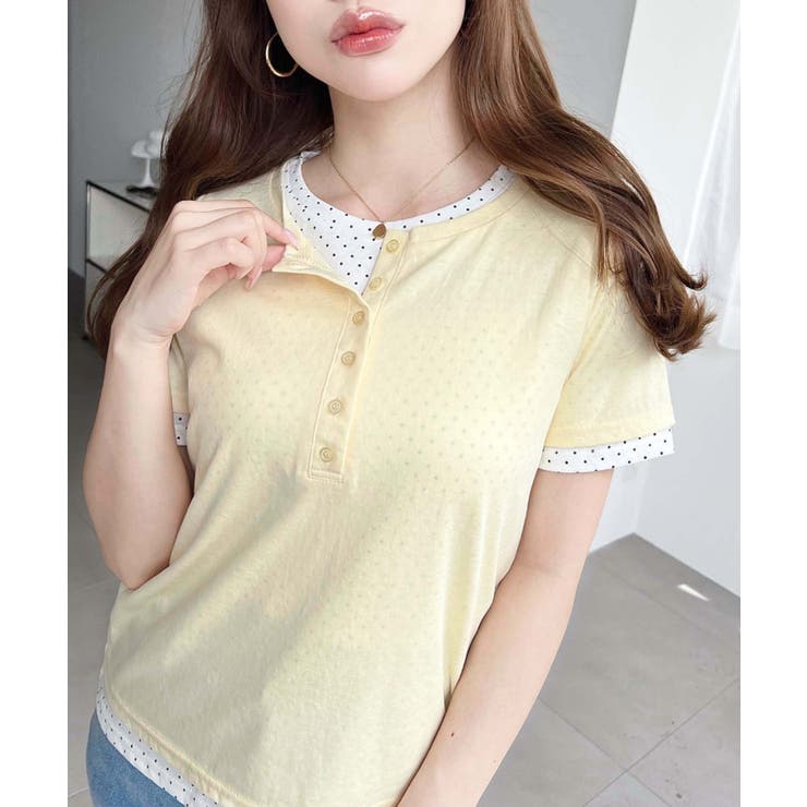ヘンリーネックレイヤード半袖Tシャツ | moment+ | 詳細画像26 