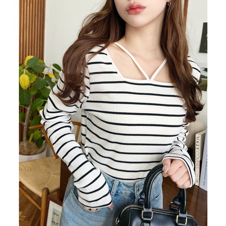 前後2WAY スクエアホルターネックプルオーバー	T/Cカットテレコリブ | moment+ | 詳細画像24