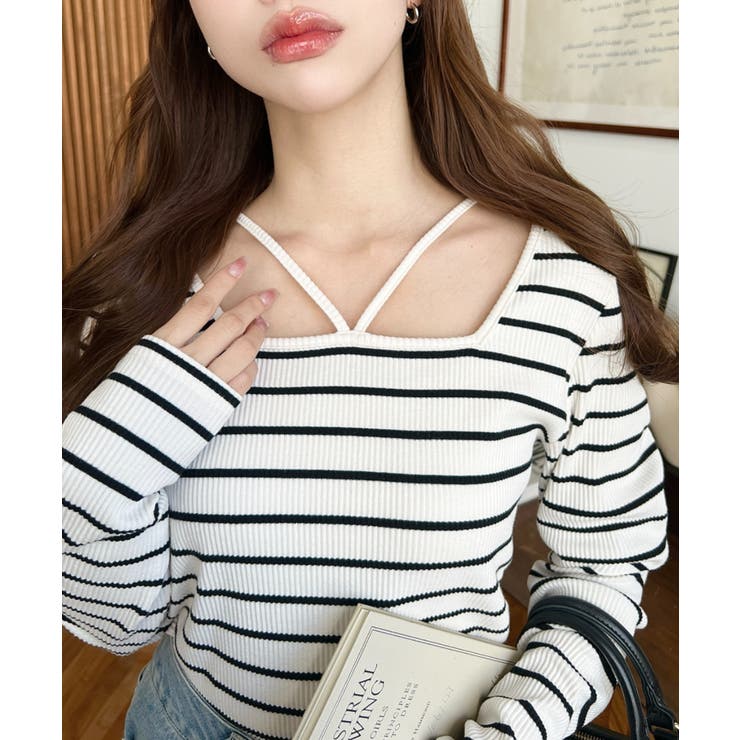 前後2WAY スクエアホルターネックプルオーバー	T/Cカットテレコリブ | moment+ | 詳細画像26