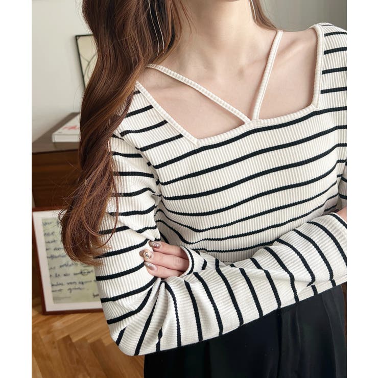 前後2WAY スクエアホルターネックプルオーバー	T/Cカットテレコリブ | moment+ | 詳細画像30