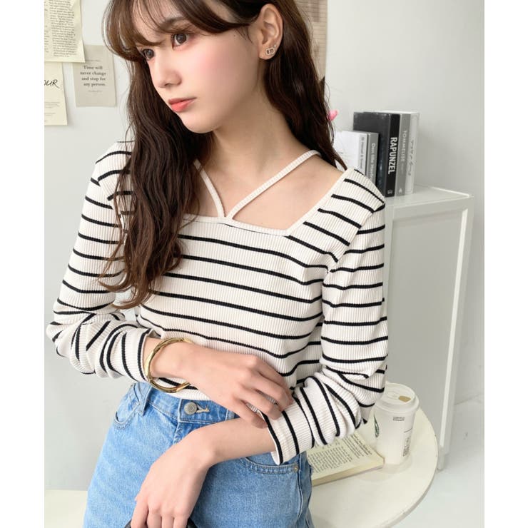 前後2WAY スクエアホルターネックプルオーバー	T/Cカットテレコリブ | moment+ | 詳細画像32