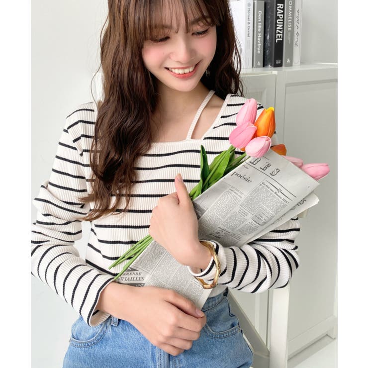 前後2WAY スクエアホルターネックプルオーバー	T/Cカットテレコリブ | moment+ | 詳細画像33