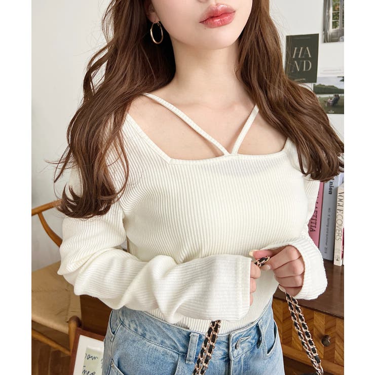 前後2WAY スクエアホルターネックプルオーバー	T/Cカットテレコリブ | moment+ | 詳細画像36