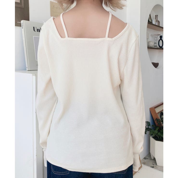 前後2WAY スクエアホルターネックプルオーバー	T/Cカットテレコリブ | moment+ | 詳細画像47