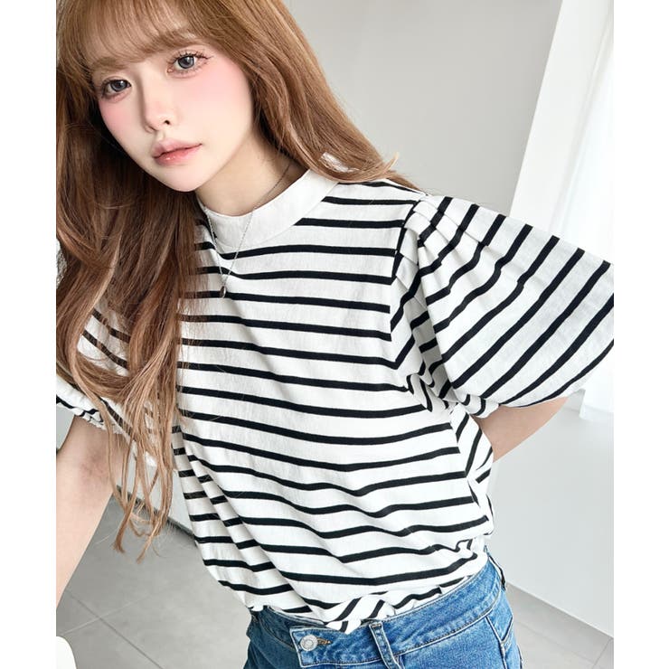 バックリボンパフスリーブ半袖Tシャツ | moment+ | 詳細画像16 