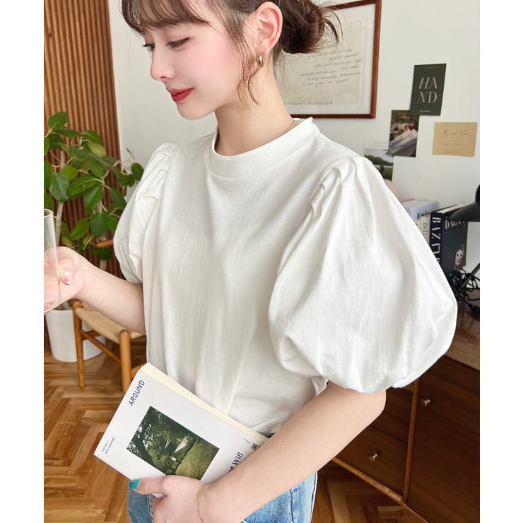バックリボンパフスリーブ半袖Tシャツ | moment+ | 詳細画像2 