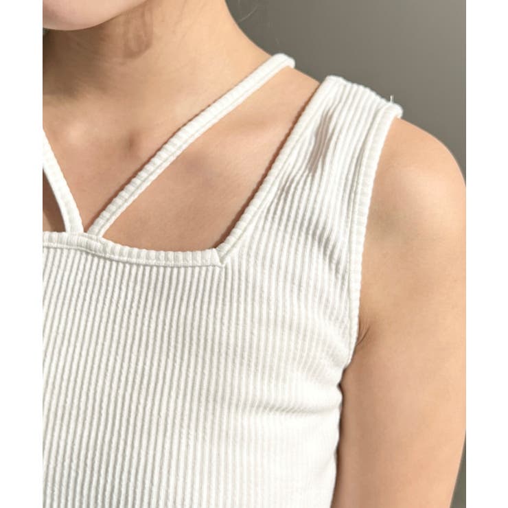 前後2WAYスクエアホルタータンクトップ T Cカットテレコリブ＆カラーネップテ… | moment+ | 詳細画像21 