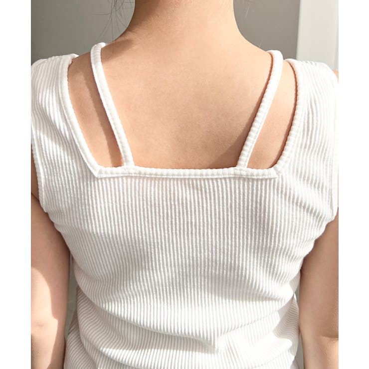 前後2WAYスクエアホルタータンクトップ T Cカットテレコリブ＆カラーネップテ… | moment+ | 詳細画像22 