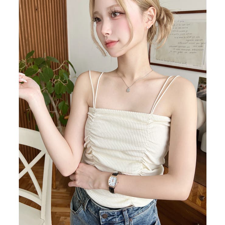 TCカットテレコリブシャーリングダブルストラップキャミソール | moment+ | 詳細画像11 