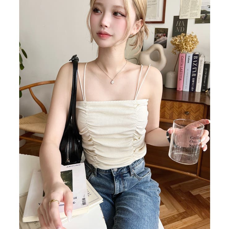 TCカットテレコリブシャーリングダブルストラップキャミソール | moment+ | 詳細画像14 