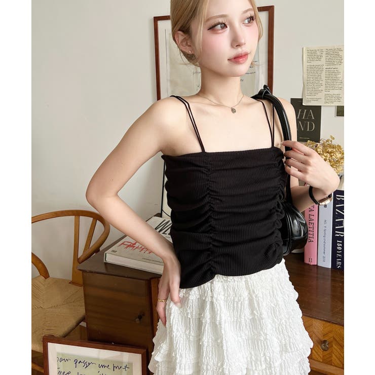 TCカットテレコリブシャーリングダブルストラップキャミソール | moment+ | 詳細画像19 