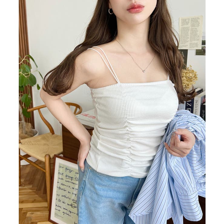 TCカットテレコリブシャーリングダブルストラップキャミソール | moment+ | 詳細画像6 