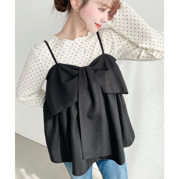 ブラック | ビックリボンキャミビスチェ | moment+